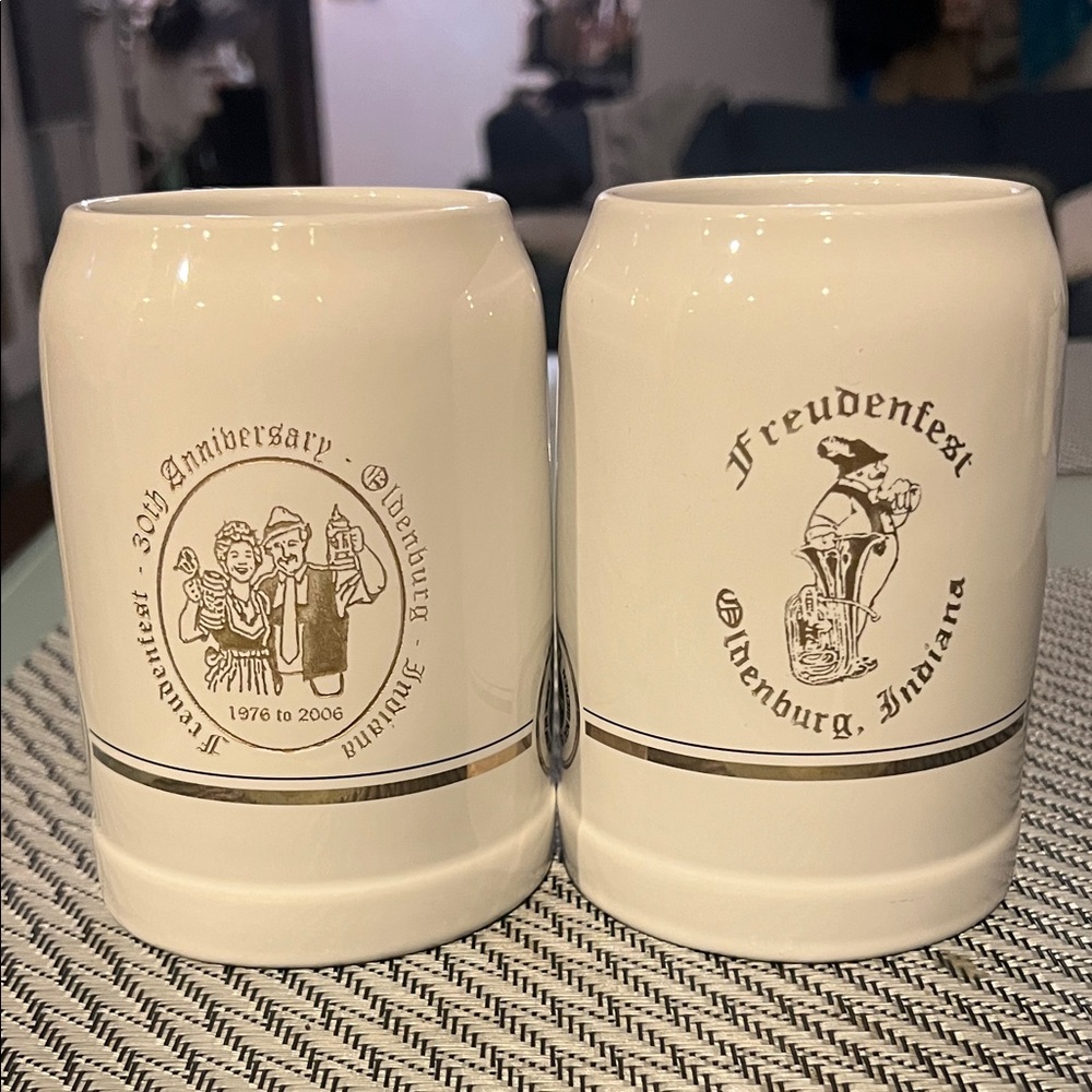 Freudenfest White Ceramic Mugs